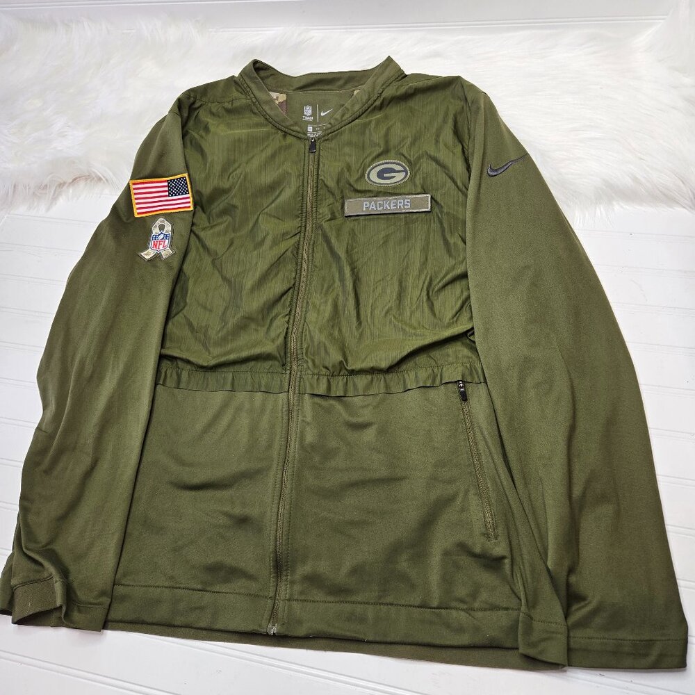 Nike Green Bay Packers Men's XXL 2XL Salute To Service Full Zip Light Jacket NFL